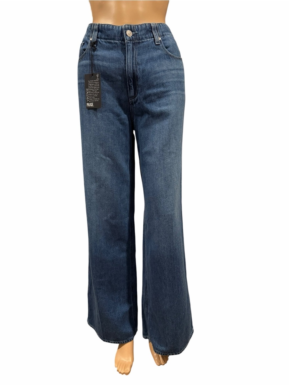 Paige Jeans Womens Blue Denim Zoey Wide Leg High Rise Boho Size 29